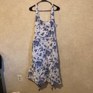 Blue Floral Midi Dress